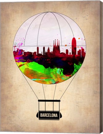 Framed Barcelona Air Balloon 2 Print