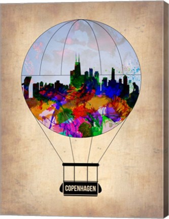 Framed Copenhagen Air Balloon Print