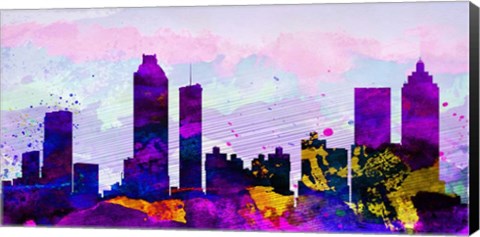 Framed Atlanta City Skyline Print