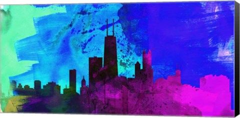 Framed Chicago City Skyline Print