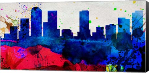 Framed Denver City Skyline Print