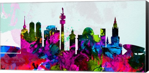 Framed Munich City Skyline Print