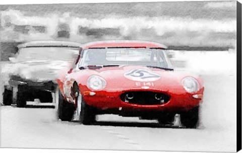 Framed Jaguar E-Type Racing Print
