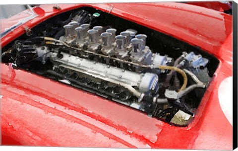 Framed Ferrari 250 GTO Engine Print