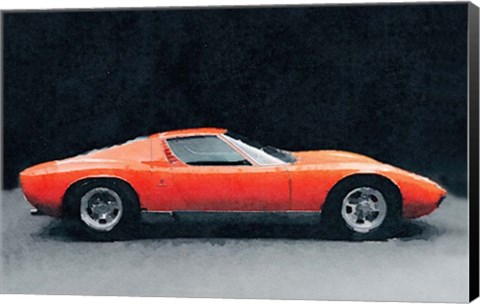 Framed 1971 Lamborghini Miura P400 S Print