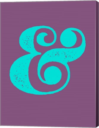 Framed Ampersand Purple and Blue Print