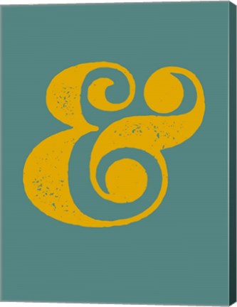 Framed Ampersand Blue and Yellow Print