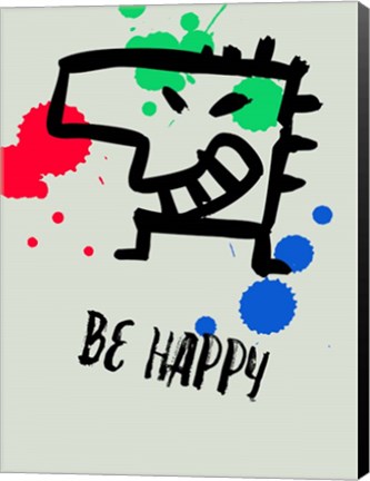 Framed Be Happy 1 Print