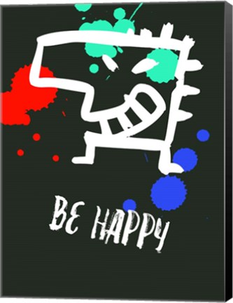 Framed Be Happy 2 Print