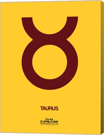 Framed Taurus Zodiac Sign Brown Print