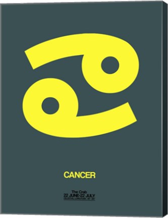 Framed Cancer Zodiac Sign Yellow Print