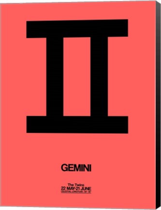 Framed Gemini Zodiac Sign Black Print