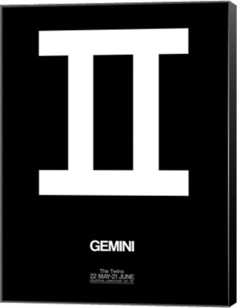 Framed Gemini Zodiac Sign White Print