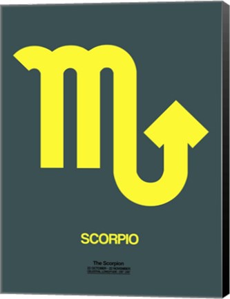 Framed Scorpio Zodiac Sign Yellow Print