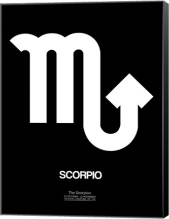 Framed Scorpio Zodiac Sign White Print