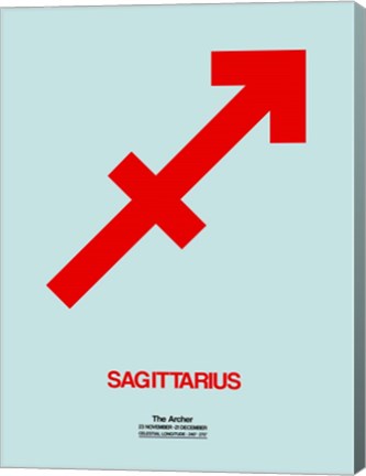 Framed Sagittarius Zodiac Sign Red Print