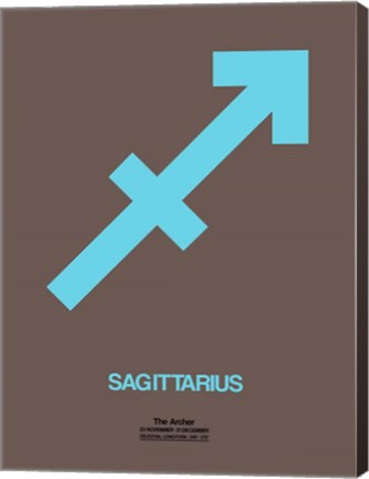 Framed Sagittarius Zodiac Sign Blue Print