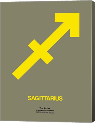 Framed Sagittarius Zodiac Sign Yellow Print