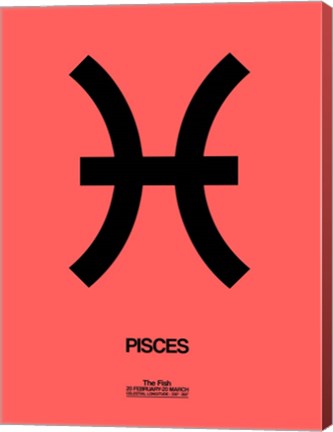 Framed Pisces Zodiac Sign Black Print