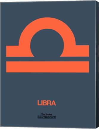 Framed Libra Zodiac Sign Orange Print