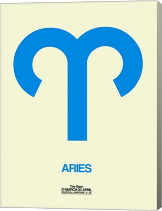 Framed Aries Zodiac Sign Blue Print