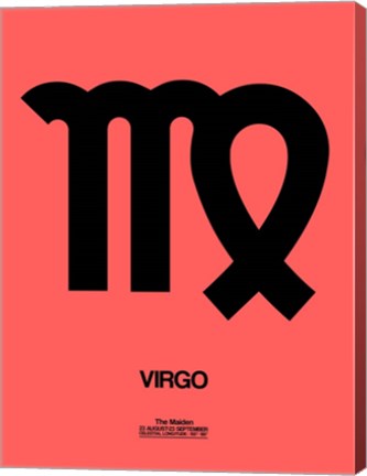 Framed Virgo Zodiac Sign Black Print