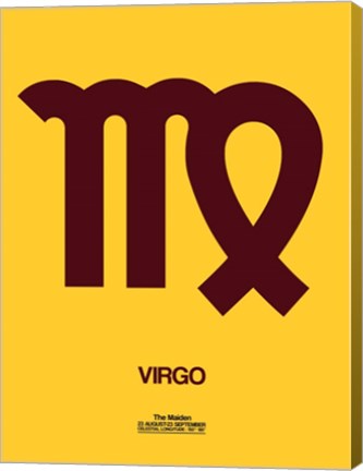 Framed Virgo Zodiac Sign Brown Print