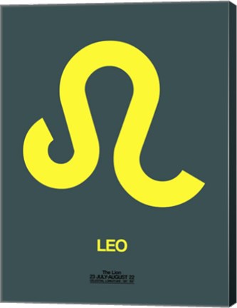 Framed Leo Zodiac Sign Yellow Print