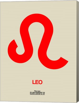 Framed Leo Zodiac Sign Red Print