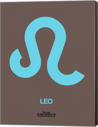 Framed Leo Zodiac Sign Blue Print