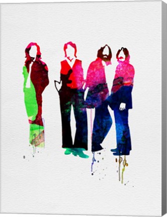 Framed Beatles Watercolor Print