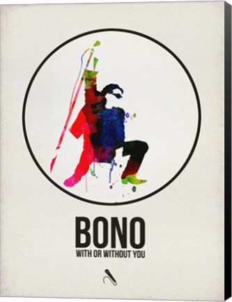 Framed Bono Watercolor Print