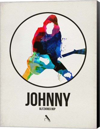 Framed Johnny Watercolor Circle Print