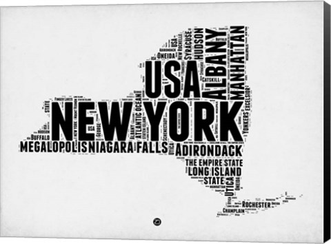 Framed New York Word Cloud 2 Print