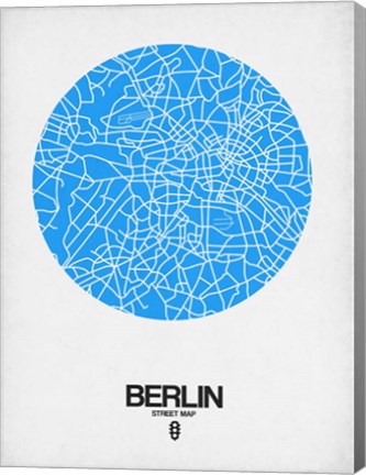 Framed Berlin Street Map Blue Print