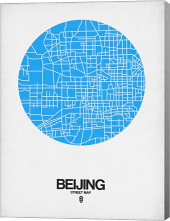 Framed Beijing Street Map Blue Print