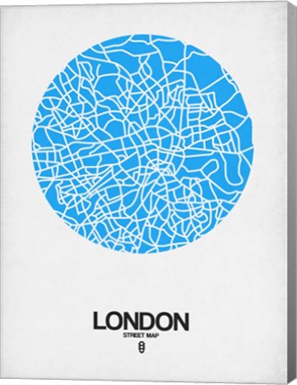 Framed London Street Map Blue Print