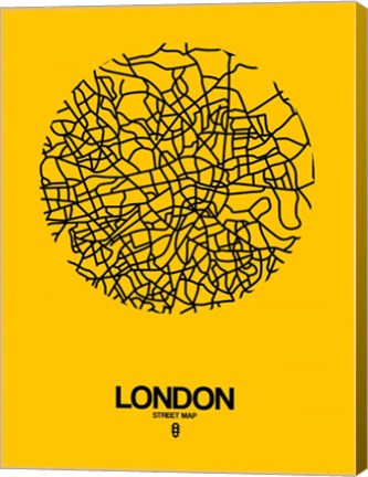 Framed London Street Map Yellow Print