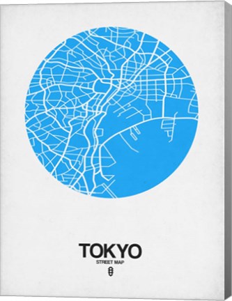 Framed Tokyo Street Map Blue Print