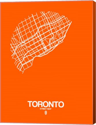 Framed Toronto Street Map Orange Print