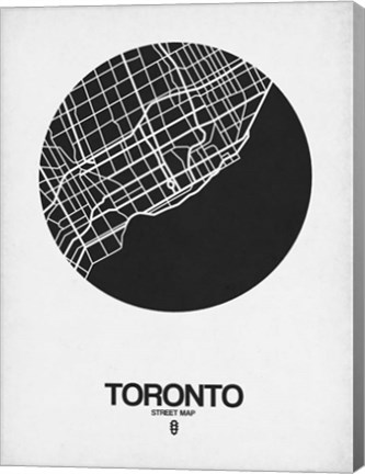 Framed Toronto Street Map Black on White Print