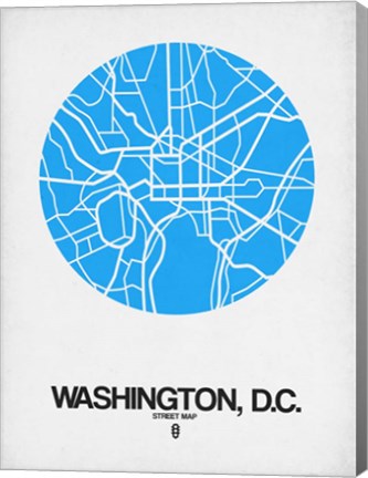 Framed Washington DC Street Map Blue Print