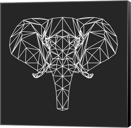 Framed Elephant Polygon Print