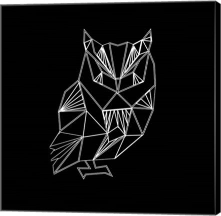 Framed Owl Polygon Print