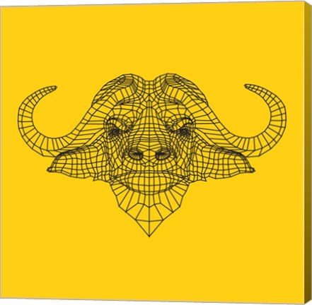 Framed Yellow Buffalo Mesh Print