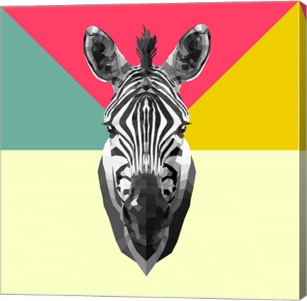 Framed Party Zebra Head Print