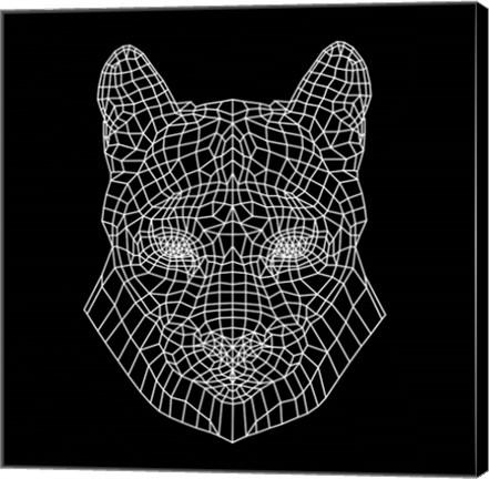 Framed Mountain Lion Black Mesh Print