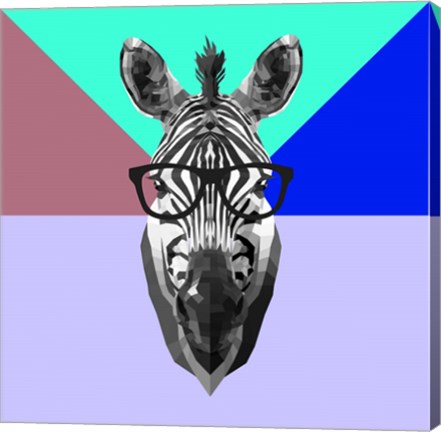 Framed Party Zebra in Glasses Print