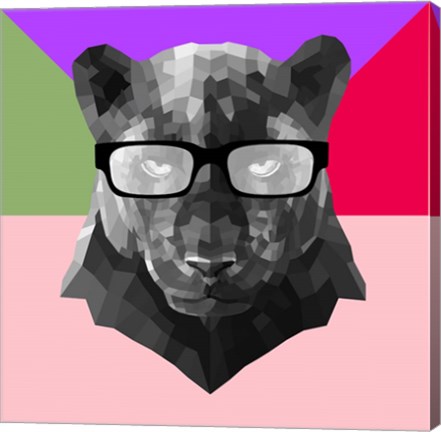 Framed Party Panther in Glasses Print