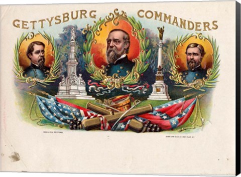 Framed Gettysburg &amp; Commanders Print
